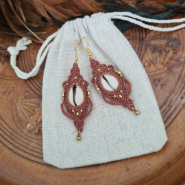 Macramé oorbellen Kauri
