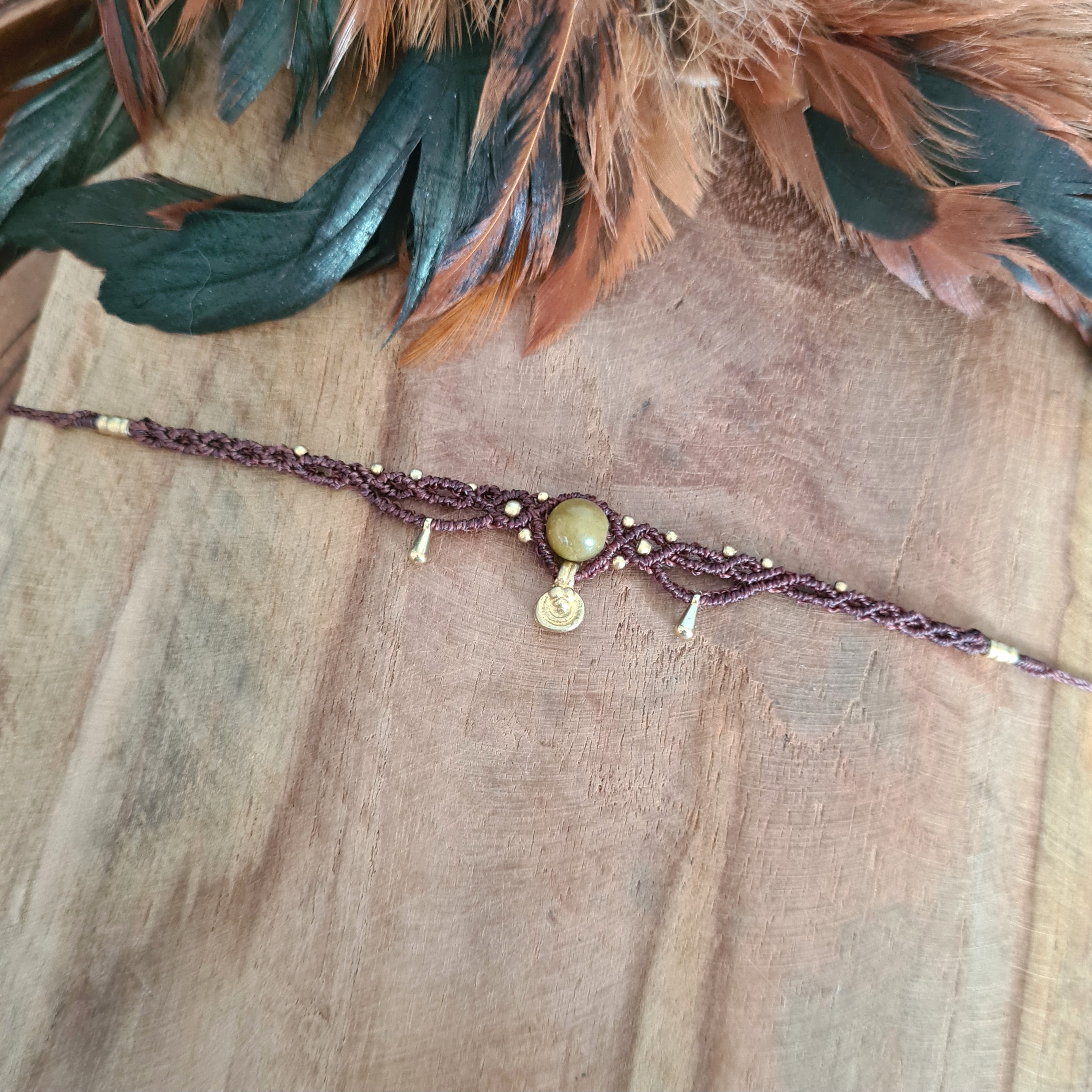 Macramé choker Serpentijn