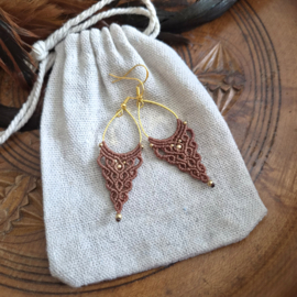 Boho drops oorbellen Lichtbruin