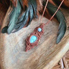 Macramé ketting Larimar