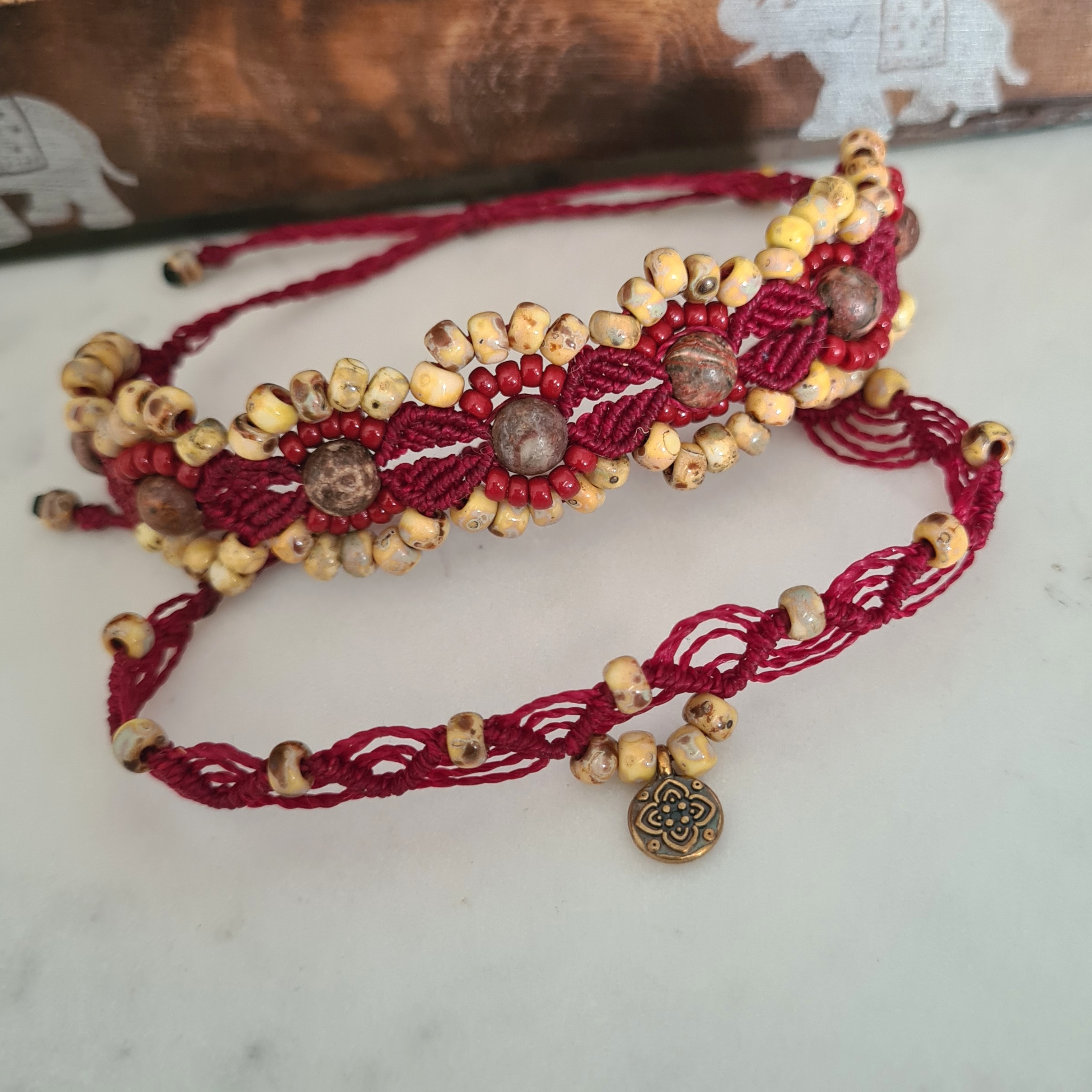 Macramé amband setje