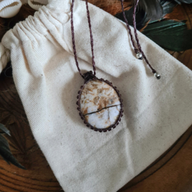 Macramé ketting Jaspis