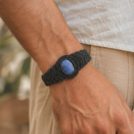 Macramé armband Lapis Lazuli