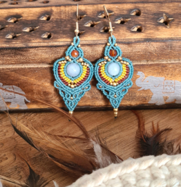 Boho oorbellen Aquamarijn