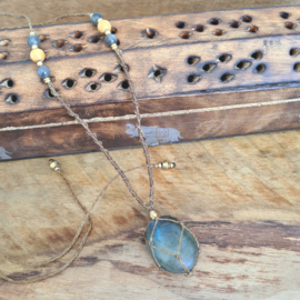 Stone wrapped ketting Labradoriet