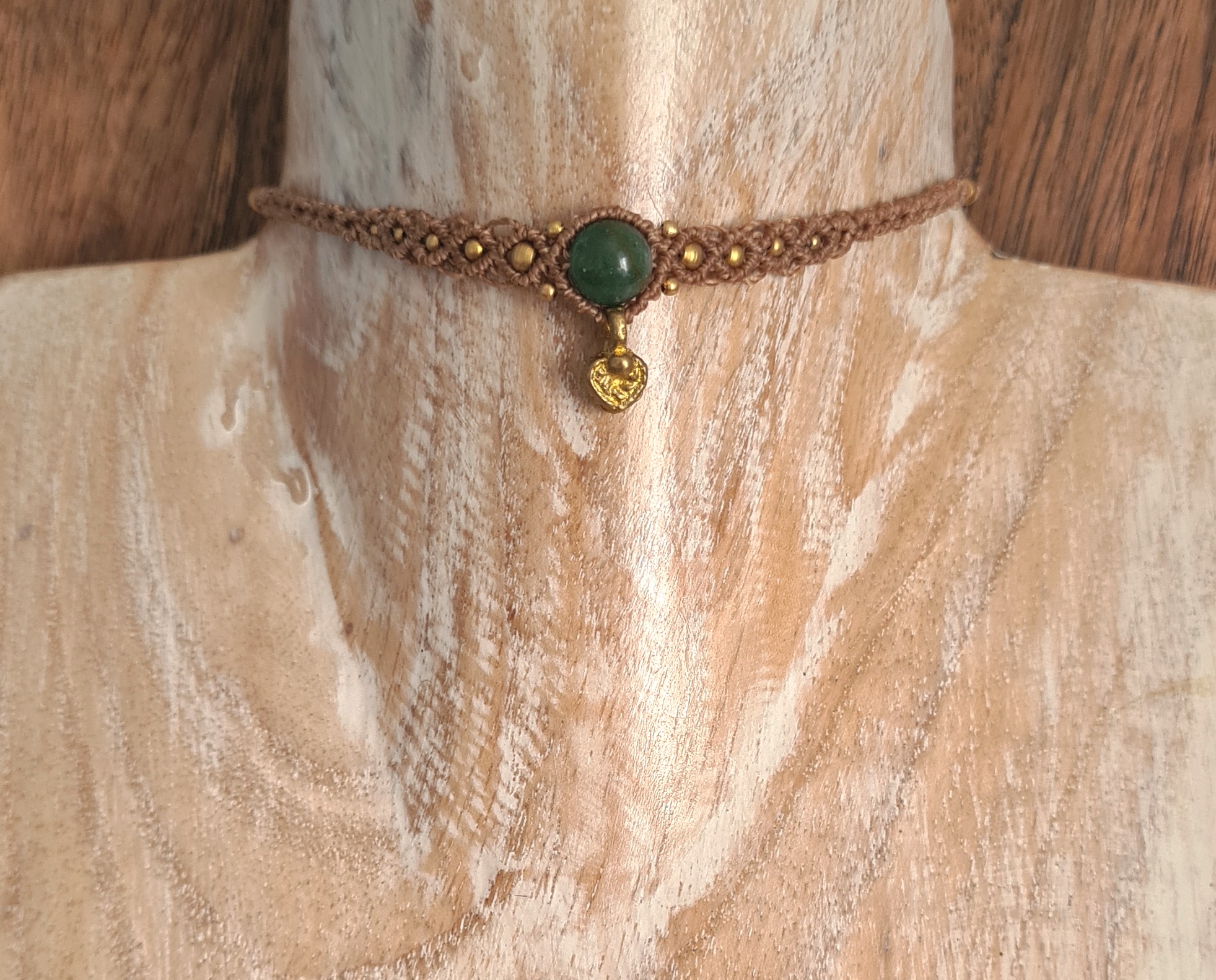 Macramé choker Aventurijn