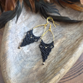 Boho drops oorbellen Zwart
