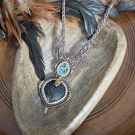 Macramé ketting Mermaid Abalone