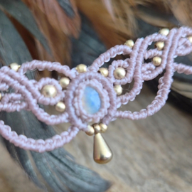 Macramé choker Opaal