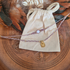 Double layered choker Maansteen