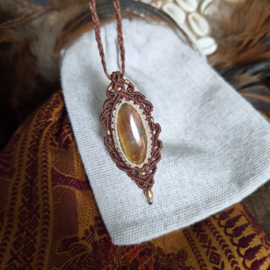 Macramé ketting Tijgeroog