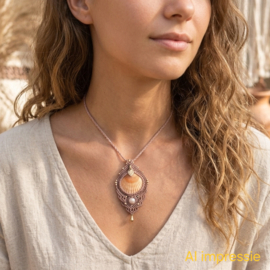 Macramé ketting Mermaid