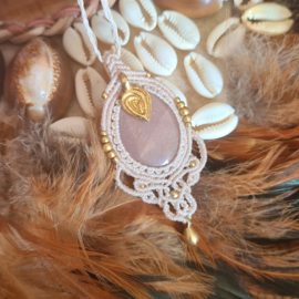 Macramé ketting Maansteen