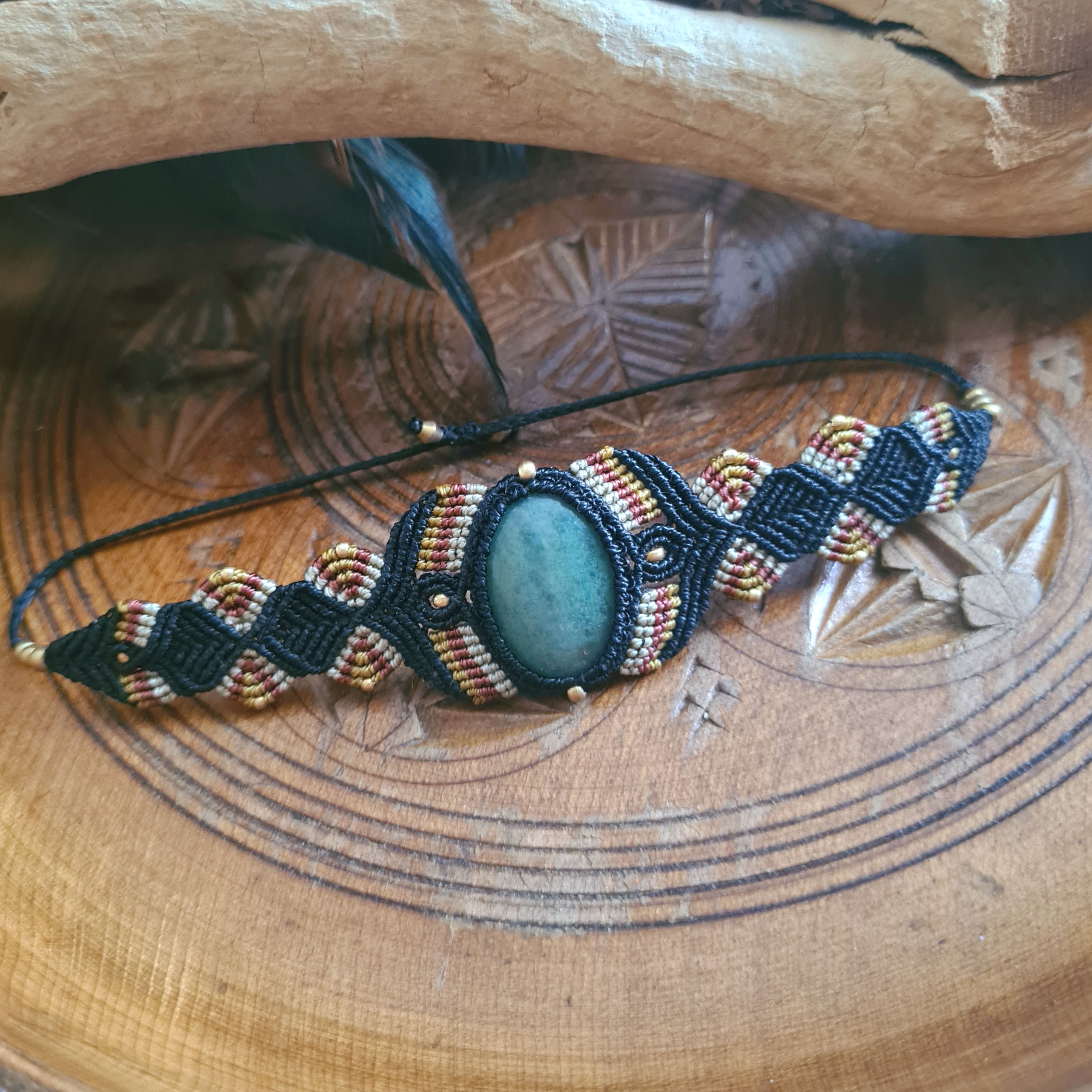 Macramé armband Aventurijn
