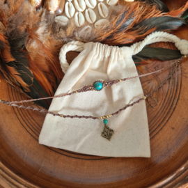 Double layered choker Chrysocolla