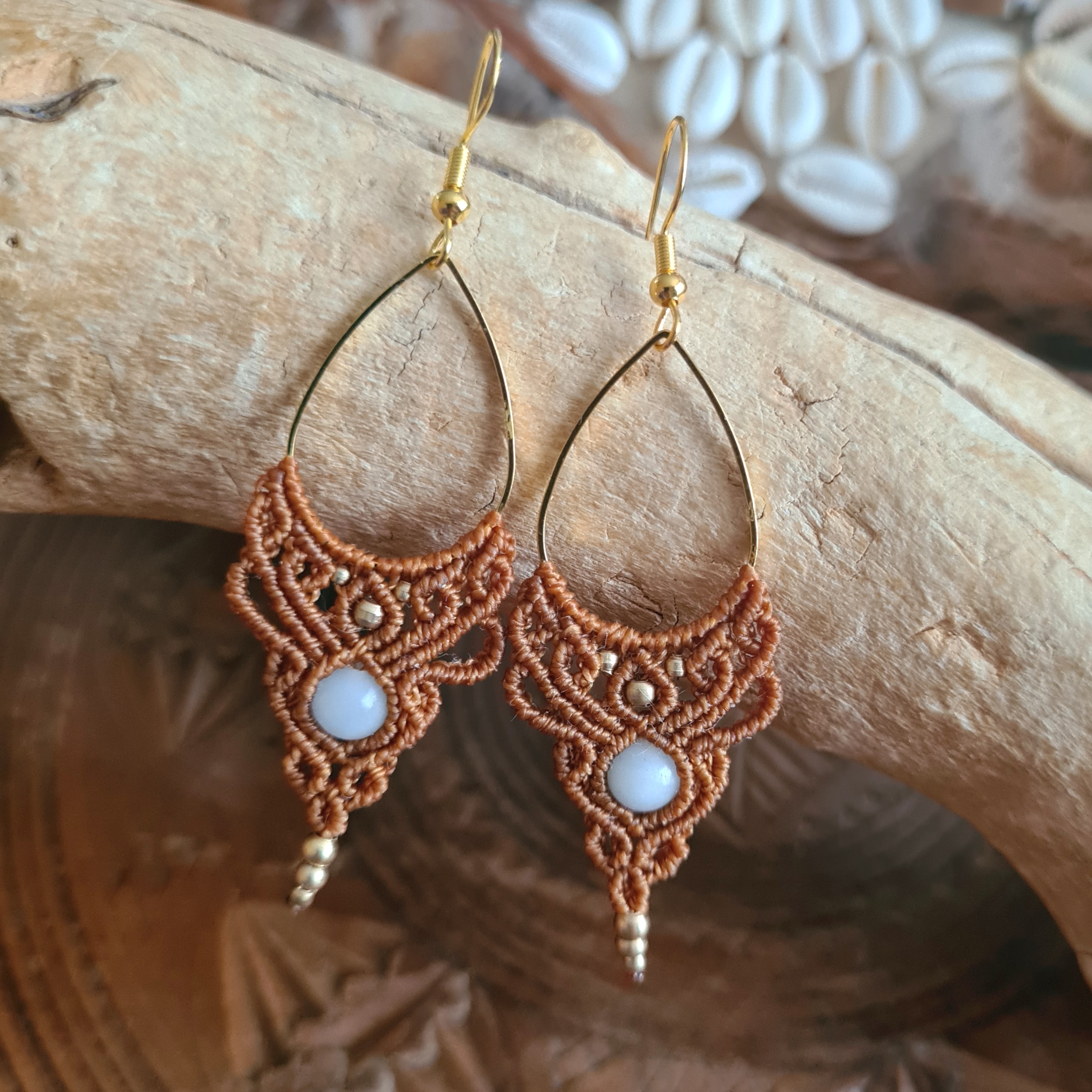 Boho drops oorbellen Aquamarijn