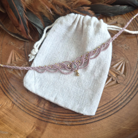 Macramé choker Opaal