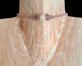 Macramé choker Kwarts