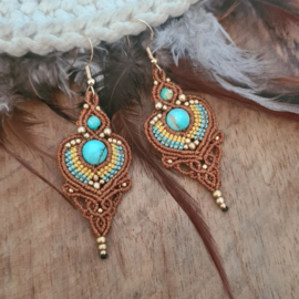 Boho oorbellen Turquoise