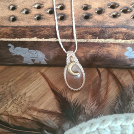 Macramé ketting Maansteen Peach