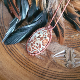 Macramé ketting Jaspis