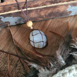 Stone wrapped ketting Agaat