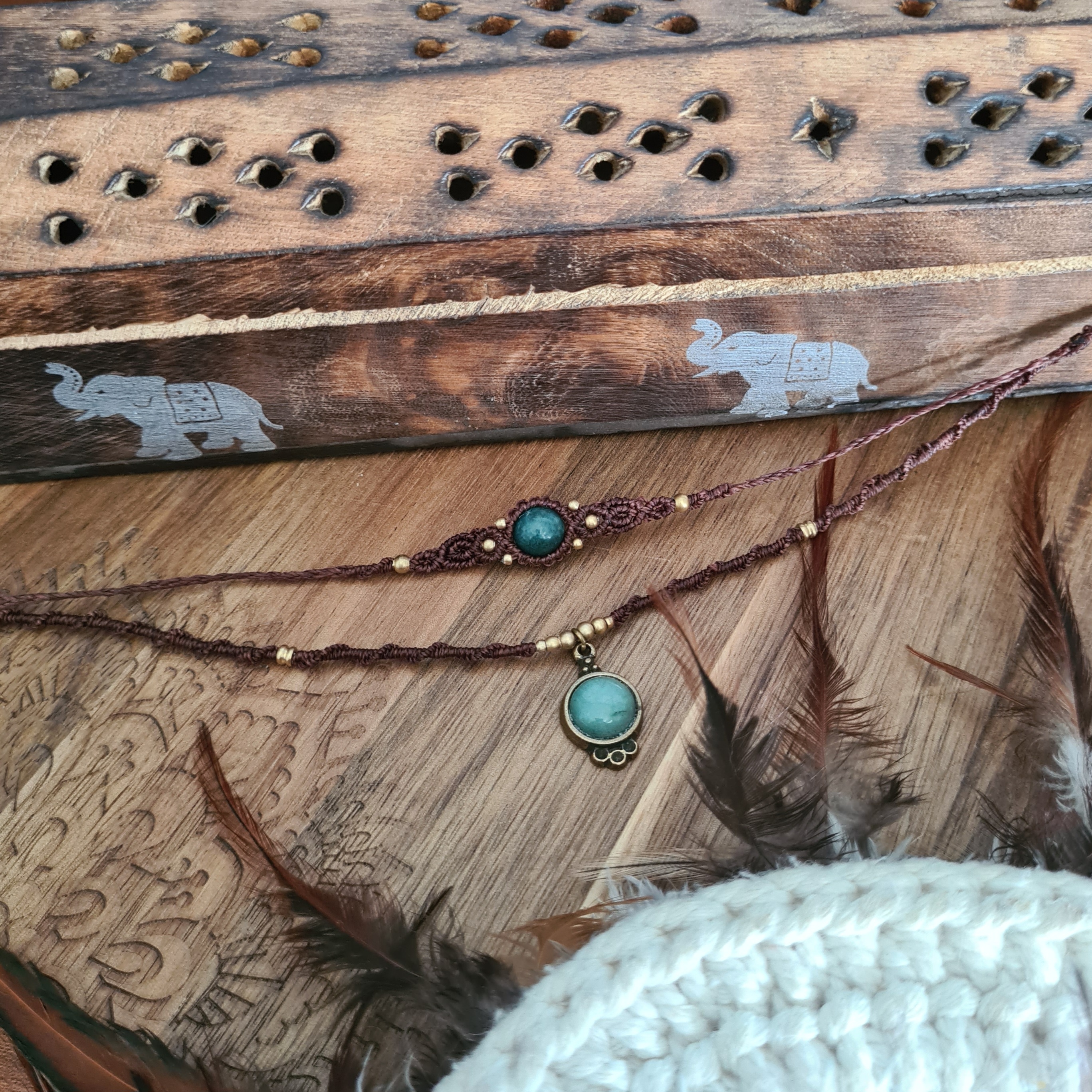 Double layered choker Aventurijn
