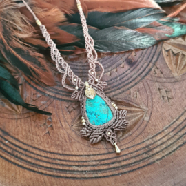 Macramé ketting Chrysocolla