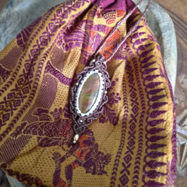 Macramé ketting Tijgeroog