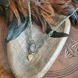 Macramé ketting Abalone