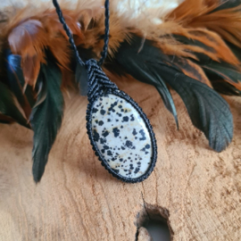 Wrapped stone ketting Dalmatier Jaspis