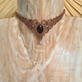 Macramé choker Amethist