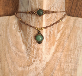Double layered choker Aventurijn