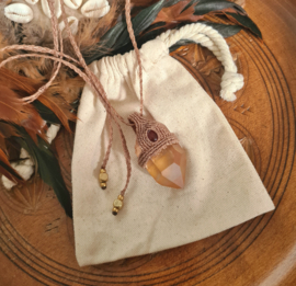 Braziliaanse Tangerine kwarts pendant