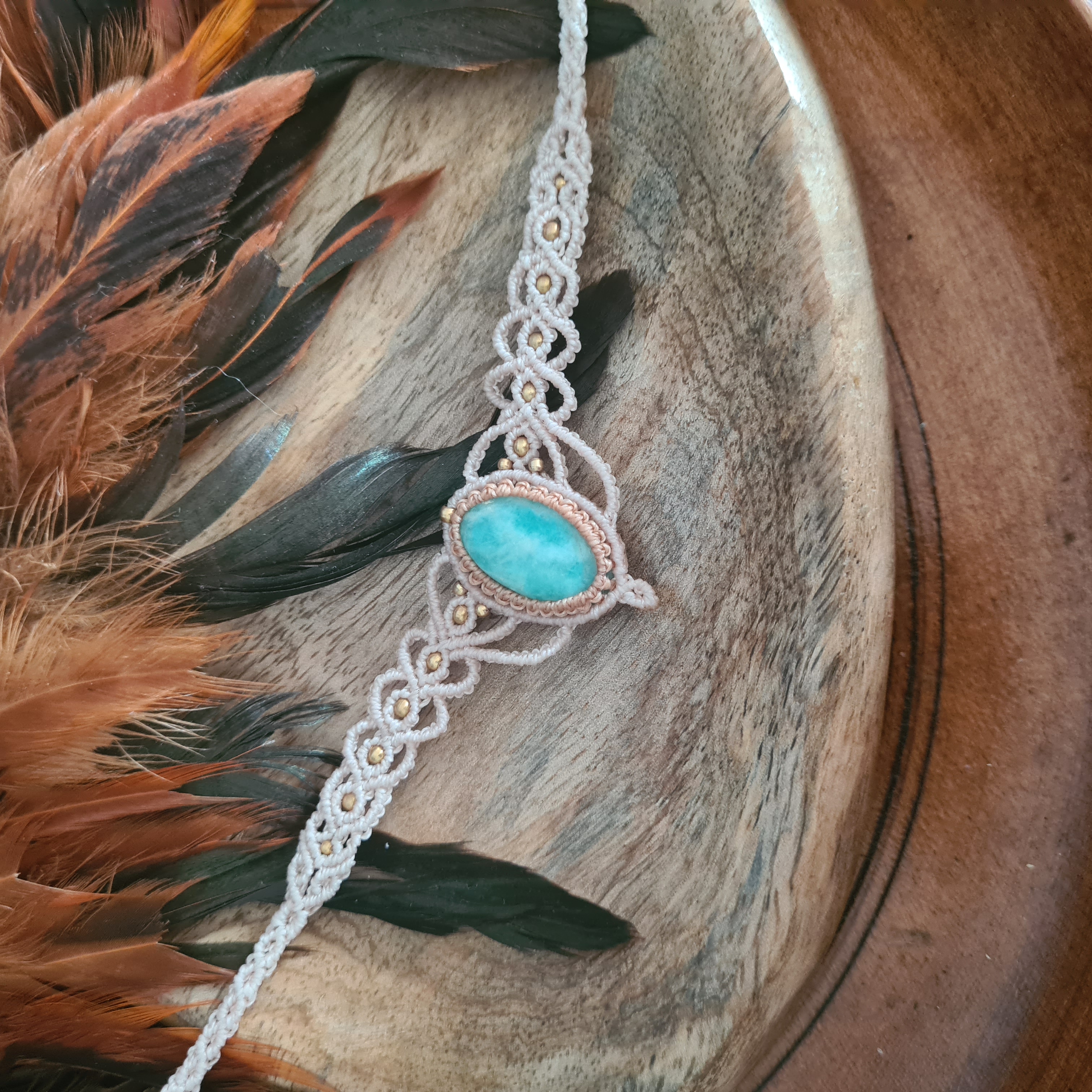 Macramé choker Amazoniet