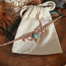 Macramé choker Amazoniet