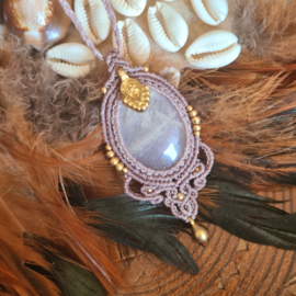 Macramé ketting Maansteen