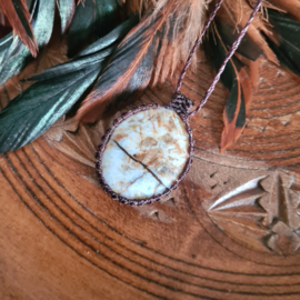 Macramé ketting Jaspis
