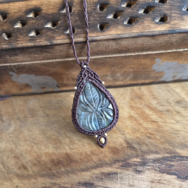 Macramé ketting Labradoriet
