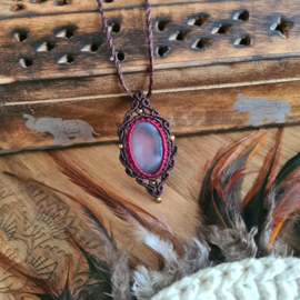 Macramé ketting Botswana Agaat