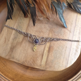 Macramé choker Amethist