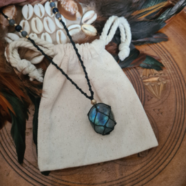 Stone wrapped ketting Labradoriet