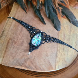 Macramé choker Abalone