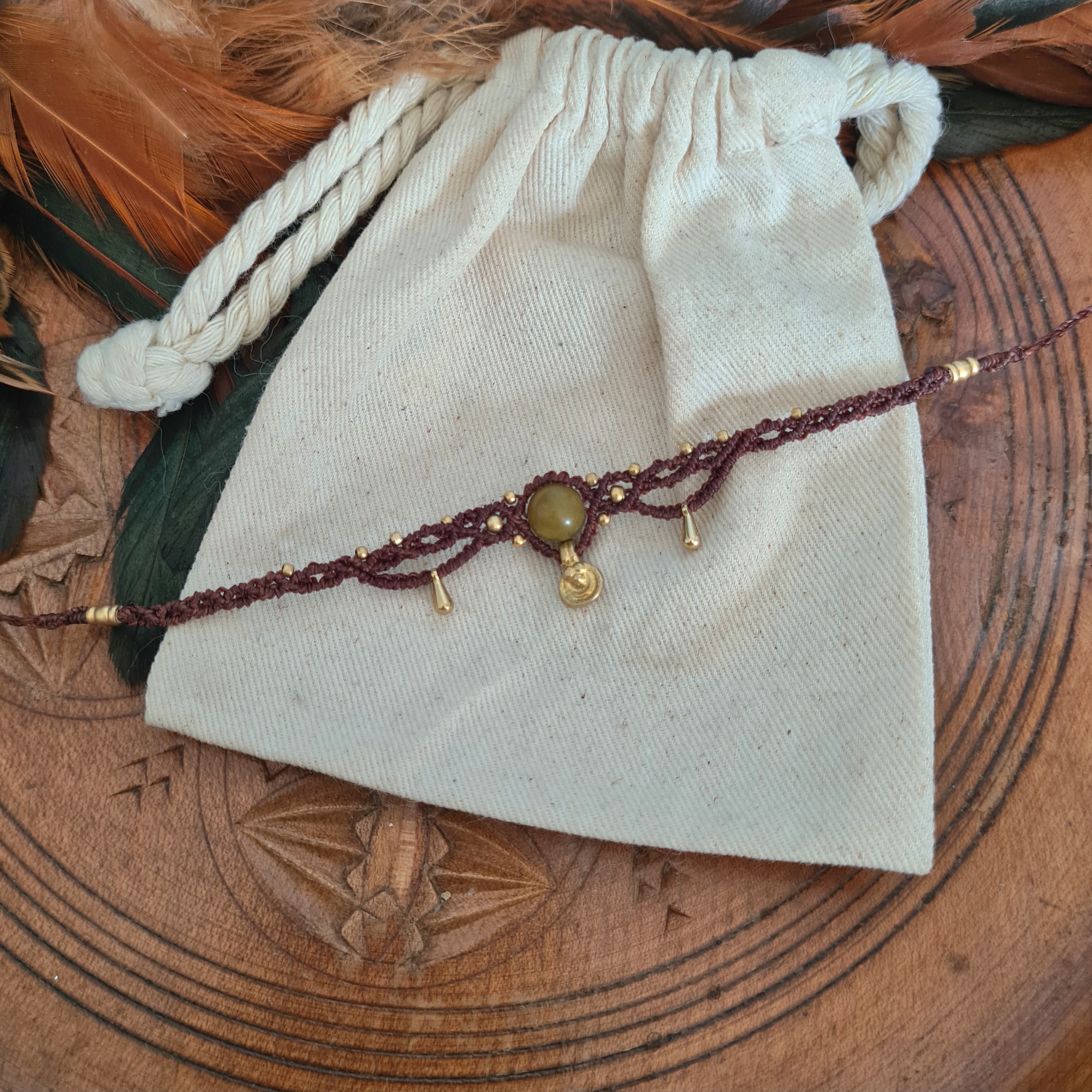 Macramé choker Serpentijn