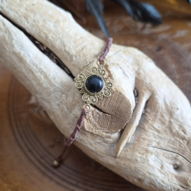 Macramé armbandje Onix