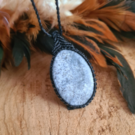 Macramé ketting Dendriet Agaat