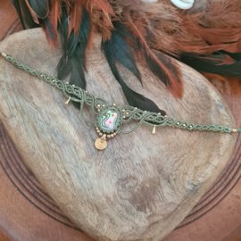 Macramé choker Abalone