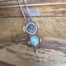 Macramé ketting Mermaid Abalone