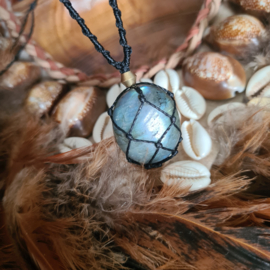 Stone wrapped ketting Labradoriet