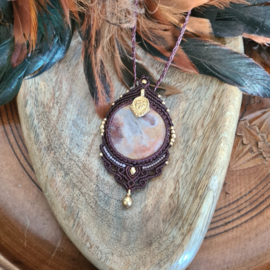 Macramé ketting  Agaat